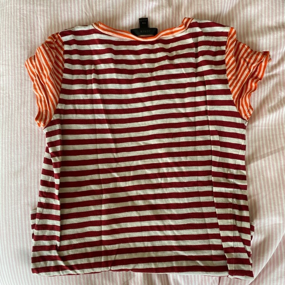 J. Crew red and orange striped t shirt - Picture 3 of 3